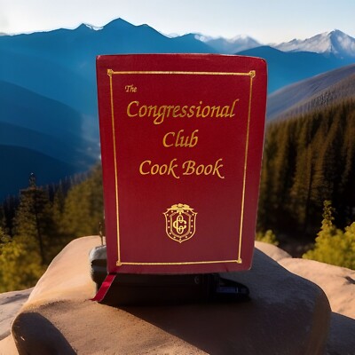 The Congressional Club Cook Book 1993 Red Faux Leather Cookbook-image