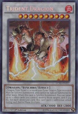 Yu-Gi-Oh! TCG Trident Dragion LC5D-EN237 1st Edition NM SECRET RARE-image