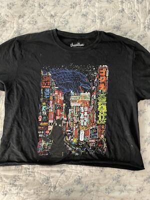 BLACK TEE SHIRT THREADLESS GODZILLA KAYU CITY KOOKY LIVE-image