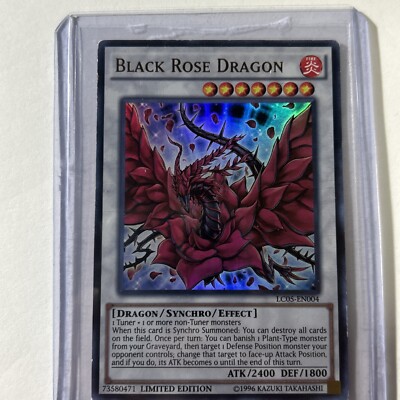 Yugioh Ultra Rare Black Rose Dragon LC05-EN004 Limited Edition Near Mint-image