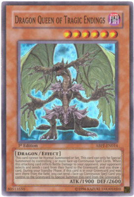 Yu-Gi-Oh Card - ABPF-EN014 - DRAGON QUEEN OF TRAGIC ENDINGS (super rare holo)-image