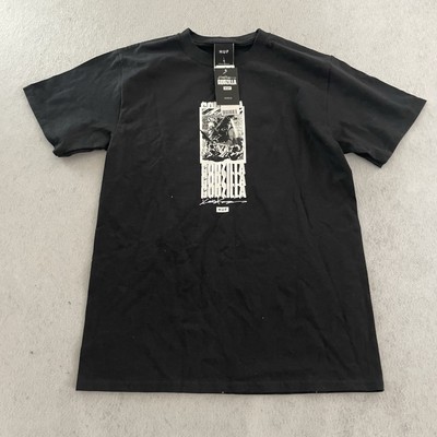 HUF Men's Small Godzilla Terror Short Sleeve T Shirt Crew Black-image