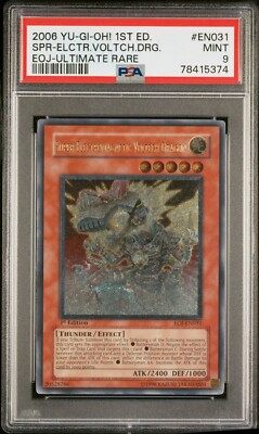 YUGIOH PSA 9 Super-Electromagnetic Voltech Dragon EOJ-EN031 Ultimate 1st-image