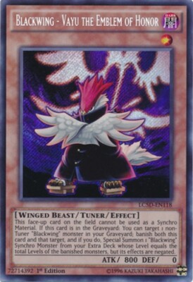 Yugioh! LP Blackwing - Vayu the Emblem of Honor - LC5D-EN118 - Secret Rare - 1st-image
