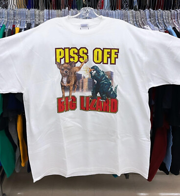 Vintage 98 Taco Bell Chihuahua Vs Godzilla Movie Promo T-Shirt Men’s Sz XL Rare-image
