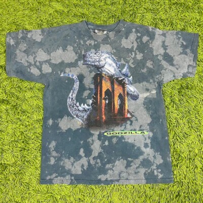Vintage 1998 Godzilla Movie Promo AOP Break Through Tie dye  Size T-Shirt-image