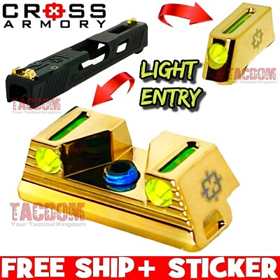 Cross Armory GOLD STANDARD Height Sights GL0CK 17 19 21 22 23 26 34 FIBER OPTIC-image