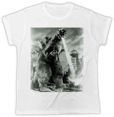 GODZILLA BLACK AND WHITE T-Shirt Cool Gift Tee Monster Movie Vintage-image
