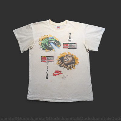 Nike 1992 Charles Barkley Godzilla White T Shirt XL Signed Autographed-image