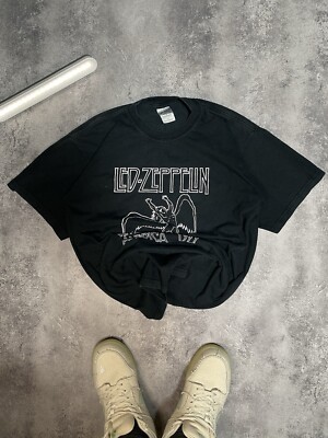 Vintage Led- Zeppelin T-shirts Big Logo Rock Band Y2K 00s SIZE M-image
