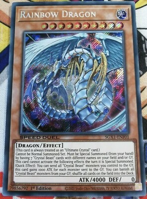 🔥 Yugioh RAINBOW DRAGON ~ SECRET RARE SGX1-ENF01 NM SPEED DUEL GX 🔥-image
