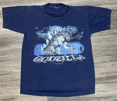 Vintage 1998 Godzilla Shirt 90s Youth Size Large Or Mens S/M Puff Print CRONIES -image
