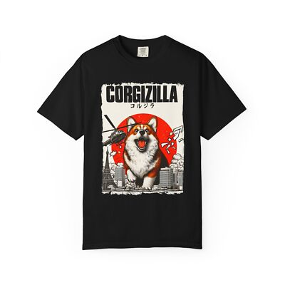 Corgi Godzilla Shirt, Funny Corgzilla Tee, Japanese Kaiju Dog Meme T-Shirt-image