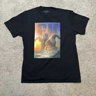 Godzilla x Kong A New Empire Black Graphic T-Shirt Movie Promo Men’s Large-image