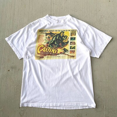 VTG 90s Caltiki Movie Promo T Shirt Tultex Graphic Godzilla Japan Rare-image