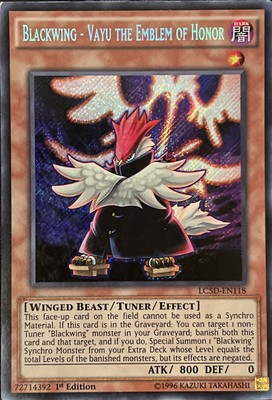 Blackwing - Vayu the Emblem of Honor LC5D-EN118 1st Edition Secret Rare LP-image