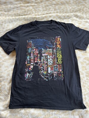 Threadless Kaiju City Godzilla Black Size Mens Medium TShirt-image