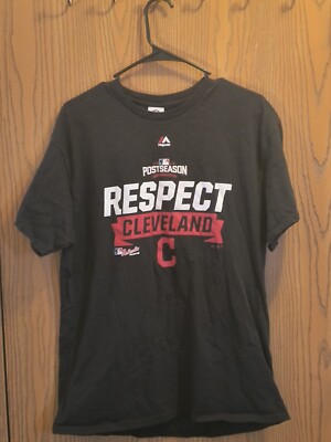 Vintage Cleveland Indians Delta Pro Weight Men' Black Graphic T Shirt Medium-image