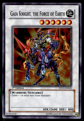 Yu-Gi-Oh! Gaia Knight, the Force of Earth #5DS1-EN042 1st Edition Near Mint-image