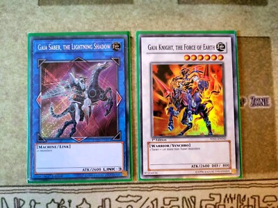YUGIOH GAIA SABER THE LIGHTNING SHADOW SECRET + GAIA KNIGHT THE FORCE OF EARTH-image