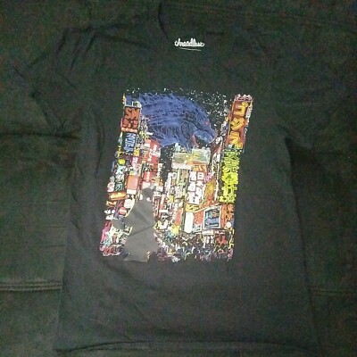 THREADLESS GODZILLA Kaiju City Kooky Love Black T-Shirt Size SMALL Limited-image