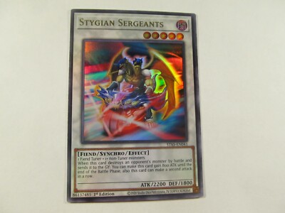 Yugioh - Stygian Sergeants - 1st Edition Secret Rare NM - Free Holographic Card-image