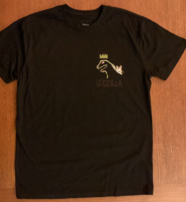 Godzilla x Basquiat Crown Toho Brand Black T Shirt size M NWOT-image