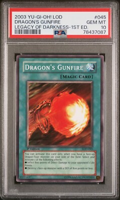 Yugioh Dragon's Gunfire LOD-045 1st Edition PSA 10-image