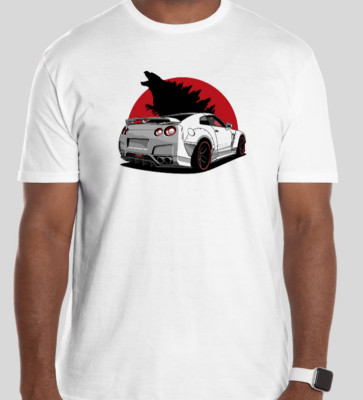GODZILLA R35 SHIRT Racing GIFT T Shirt Size Tshirt T-Shirt WHITE-image