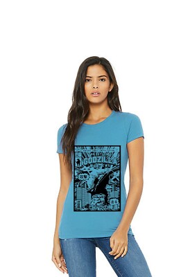 Godzilla Display Unisex Womens Crewneck Short Sleeve Shirt-image