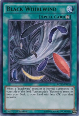 Lightly Played Black Whirlwind - LC5D-EN138 - Ultra Rare - 1st Edition - YuGiOh -image