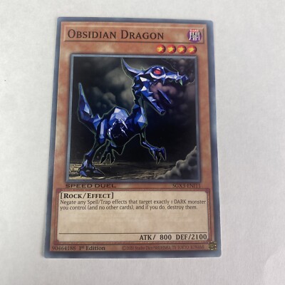 Yugioh Obsidian Dragon sgx3-eni11 Speed Duel GX Duelists of Shadows 1st Edition-image