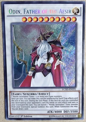 Odin, Father of the Aesir - ScR - Yu-Gi-Oh! - LC5D-EN191 - 1st Ed. -LP- Fr Ship-image