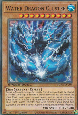YUGIOH CARD WATER DRAGON CLUSTER SGX2-ENC09 1ST EDITION-image