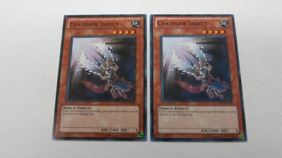 2x  CHAINSAW INSECT MONSTER 1ST EDITION  5DS3-EN008 COMMON YUGIOH NM / UNPLAYED-image