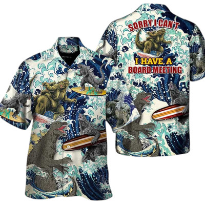 Godzilla Sorry I Can8217t I Have A Board Meeting Lovers Surfing Gift For Beach T-image