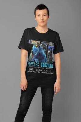 Vintage T-Shirt Short Sleeve Godzilla 70Th Anniversary Thank You For Memories-image