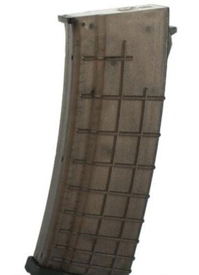Matrix 170rd Polymer Mid-Cap Mag for AK Series Airsoft AEG Rifles - Clear/Smoke-image