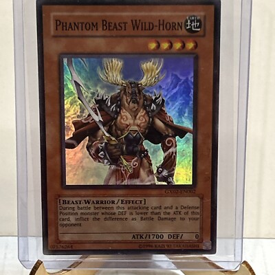 YuGiOh Phantom Beast Wild Horn Super Rare GX02-EN002 LP Holo Unlimited 1996🔥-image