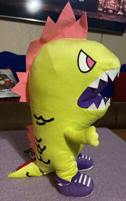 Tokidoki Jumbo XL 16” Kaiju Godzilla Dinosaur Plush Stuffed Neon Bright Cartoon-image