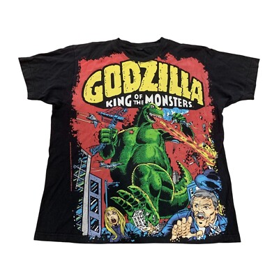Tultex Godzilla Large Graphic Print T-Shirt Size Large-image