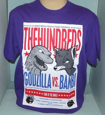THE HUNDREDS SHIRT [ GODZILLA VS BAMBY ] NWT SIZE LG LIMITED EDITION-image