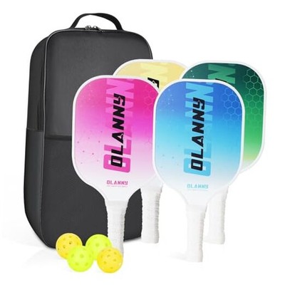 Graphite Pickleball Paddles Set- Premium Rackets Fiber Face & Polymer -image