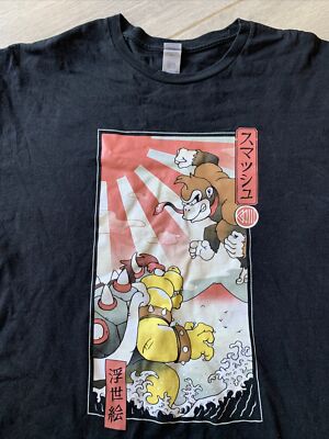 XXL king kong vs. godzilla style T-Shirt Donkey Kong & Bowser Japan stylized B3-image