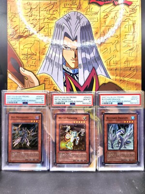 Yugioh GX Card Almanac YDB1-EN001-003 Set PSA 10 Blizzard Dragon Metal Shooter-image