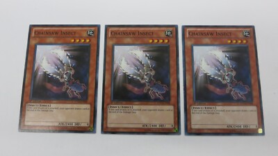 3x CHAINSAW INSECT MONSTER 5DS3-EN008  1ST EDITION COMMON YUGIOH NM UNPLAYED-image