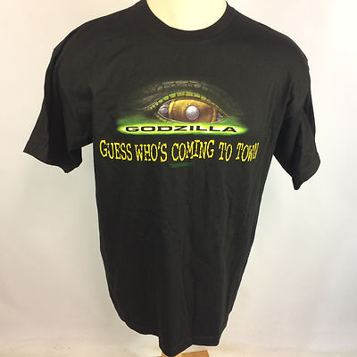 Minty Vtg 90s Godzilla Movie TV Show T Shirt 1998 Black Dinosaur Japan Grunge-image