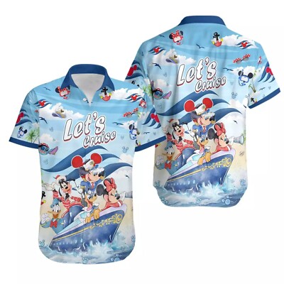 Mickey Mouse & Friends Family Cruise Trip Summer Vacation Mode Hawaiian Shirt-image