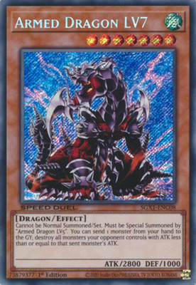 Near Mint x 1 Armed Dragon LV7 - SGX1-ENC08 - Secret Rare - 1st Edition SGX1 Spe-image