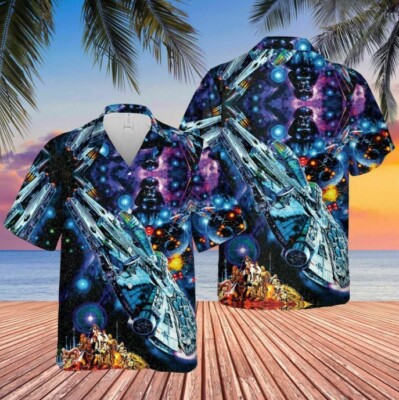 Star Wars Characters Short Sleeve Button Hawaiian Shirt-image